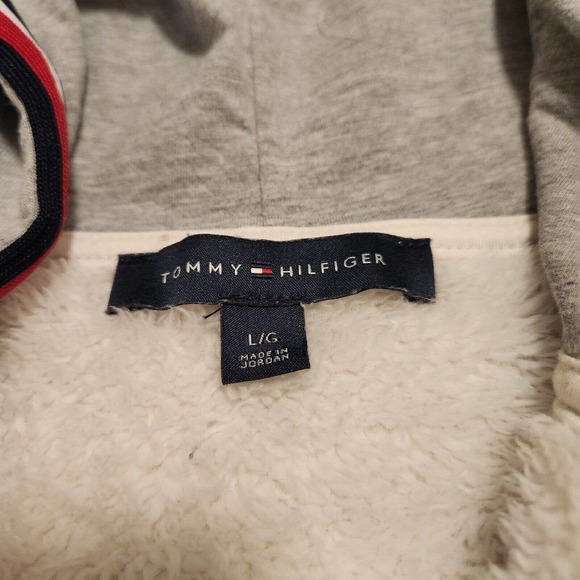 Tommy Hilfiger Womens L Large Spellout Fleece Sherpa High Deep Pile Teddy Jacket - Picture 5 of 10